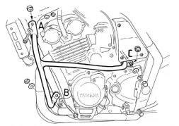 Barre de protection moteur - noir pour Yamaha FZS 600 Fazer