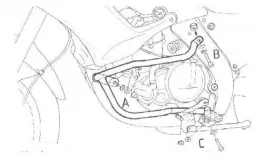 Barre de protection moteur - noire pour Aprilia Pegaso 650 / Garda à partir de 1997