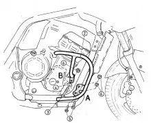 Barre de protection moteur - noir pour Yamaha FZS 1000 Fazer jusqu'en 2005