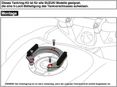 Anneau de réservoir Lock-it incl. attache pour sacoche de réservoir pour Suzuki V-Strom 1000 ABS / XT (2014-2019)