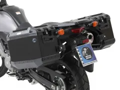 Sidecarrier Découpe inox incl. Sideboxes Xplorer noires pour ABS Suzuki V-Strom 650 L2 / XT (2012-2016)