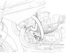 Barre de protection moteur - noir pour Moto Guzzi 1200 Sport