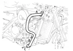 Barre de protection moteur - chrome pour Suzuki VZ 1600 Marauder / Intruder M 1600