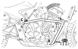 Barre de protection moteur - noire pour Honda CBF 600 jusqu'en 2007