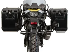 Découpe de support latéral noir incl. Valises latérales noires Xplorer pour Suzuki V-Strom 800 DE (2023-)