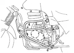 Barre de protection moteur - noire pour Triumph Tiger jusqu'en 1998