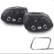 Ensemble de sac en cuir de buffle noir pour porte-sac en cuir type tube