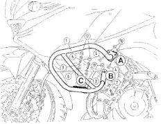 Barre de protection moteur - noir pour Kawasaki KLV 1000