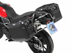 Sidecarrier Découpe inox incl. Sideboxes Xplorer noires pour BMW F 700 GS