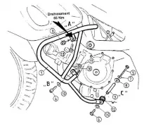 Barre de protection moteur - noire pour Suzuki SV 650 / S jusqu'en 2002