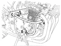 Barre de protection moteur - noir pour Suzuki GSF 650 / S Bandit