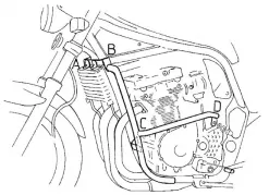 Barre de protection moteur - noir pour Suzuki GSF 1200 S / N Bandit jusqu'en 2000