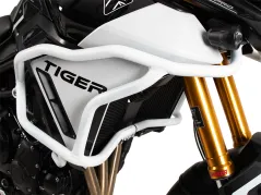 Barre de protection de réservoir &quot;Solid&quot; blanche pour Triumph Tiger 900 GT / Pro (2024-)