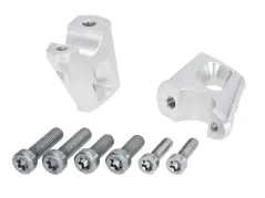 Rehausse de guidon avec déport de 25 mm en hauteur et de 23 mm en arrière, couleur argent, pour BMW R nineT Scrambler (2016-2023)