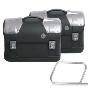 Set de valises latérales Strayker pour tube porte-sac en cuir type