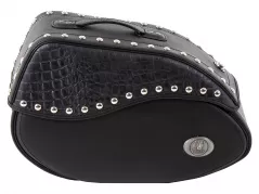 Sac simple en cuir noir ivoire gauche pour porte-C-Bow