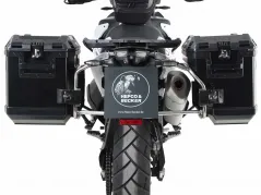 Sidecarrier Découpe inox incl. Sideboxes Xplorer noires pour KTM 790 Adventure / R (2019-)
