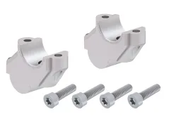 Rehausse de guidon avec déport de 30 mm en hauteur et de 15 mm en arrière, couleur argent, pour BMW R 1200 GS (2004-2007)