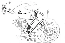 Barre de protection moteur - noir pour Honda Varadero 125 jusqu'en 2006