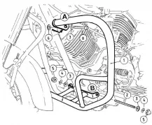 Barre de protection moteur - chrome pour Yamaha XVS 1100 Drag Star