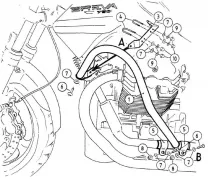 Barre de protection moteur - noir pour Moto Guzzi Breva V 750 ie