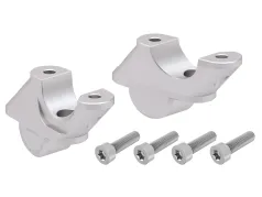 Rehausseur de guidon avec déport de 30 mm en hauteur et de 21 mm en arrière, couleur argent, pour BMW R 1200 RS (2015-2018)