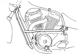 Barre de protection moteur - chrome pour Suzuki VS 750/800