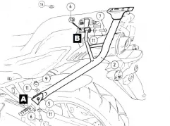 Alurack topcasecarrier - noir pour Yamaha FZ 6 / Fazer à partir de 2007