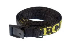 Bracelet de tension ARNO, 18 mm noir, 100 cm avec boucle galvanisée et logo TOURATECH jaune