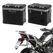 ZEGA Pro système de coffre pour Honda XL750 Transalp         Contenance 45/45, Couleur du porte-bagages Argent, Couleur And-Black