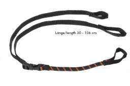 Sangle Rokstraps Strap It™ pour sac à dos, réglable *noir-orange*, 30-106 cm, 2 pièces avec boucles