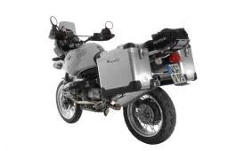 Système de valises latérales ZEGA Pro 38/45 litres en aluminium avec support en acier inoxydable pour BMW R1150GS/R1150GS Adventure/R1100GS/R850GS