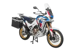 ZEGA Pro système de coffre pour Honda CRF1100L Africa Twin (2022-) / Adventure Sports 31/38 litres avec support en acier inoxydable          Contenance 38/45, Couleur du porte-bagages Argent, Couleur Alu Natural