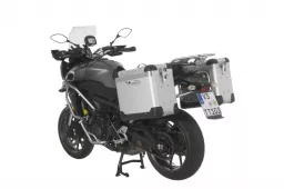 ZEGA Pro système de coffre aluminium "And-S" 38/38 litres avec support acier inoxydable noir pour Yamaha MT-09 Tracer (2015-2017)