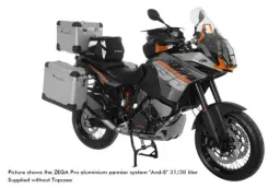 ZEGA Pro système de coffre en pour KTM 1050 Adventure/ 1090 Adventure/ 1290 Super Adventure/1190 Adventure/ 1190 Adventure R           Contenance 38/45, Couleur du porte-bagages Argent, Couleur And-S