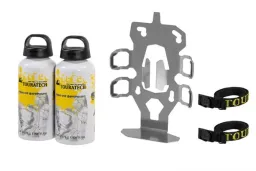 ZEGA Evo support accessoires "porte bidon" double avec 2x Touratech bouteille en aluminium de 0,6 litres