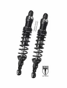 BLACK-T Stereo Federbein Set Stage2 für Harley Davidson FLHR Road King / Classic / FLTRX Road Glide 2015-2020 (Länge 13 Zoll)