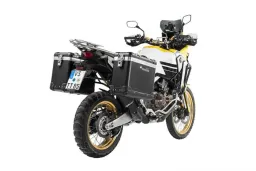 ZEGA Pro système de coffre en aluminium pour Honda CRF1000L Africa Twin (2018-) / CRF1000L Adventure Sports       Contenance 38/45, Couleur du porte-bagages Noir, Couleur Alu Natural