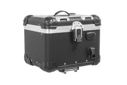 Top case moto en aluminium ZEGA Evo And-Black, 38 litres avec trappe à bagages Rapid Trap