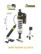 Amortisseurs courts Touratech Suspension -25 mm pour BMW F850 GS (2018-2023), DDA / Plug &amp; Travel