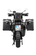Système spécial moto ZEGA Evo X Premium Edition And-Black 45/45 ltr. avec porte-bagages en acier inoxydable noir, incluant 2 sacs intérieurs et 6 antivols pour Harley-Davidson RA1250 Pan America