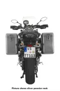 ZEGA Mundo système de coffre aluminium 31/31 litres avec support acier inoxydable pour Yamaha MT-09 Tracer (2015-2017)   Contenance 38/38, Couleur du porte-bagages Noir, Couleur Alu Natural