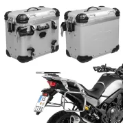 ZEGA Evo système de coffre aluminium pour Honda XL750 Transalp     Contenance 45/45, Couleur du porte-bagages Argent, Couleur And-S
