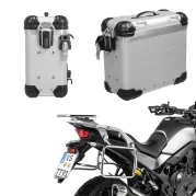 ZEGA Evo système de coffre aluminium pour Honda XL750 Transalp Contenance 31/31, Couleur du porte-bagages Argent, Couleur And-S